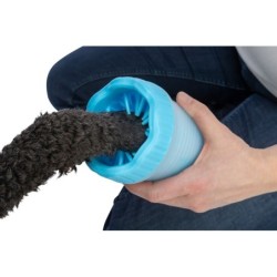 Czyścik do łap, dla psa, niebieski, silikon/PP, S-M, 9,7 x 11,9 cm