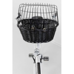 WIKLINOWY KOSZYK DO ROWERU  50×41×35 cm CZARNY