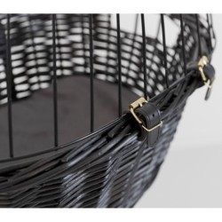 WIKLINOWY KOSZYK DO ROWERU  50×41×35 cm CZARNY