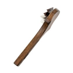 Ekskluzywne zgrzebło, dla zwierząt, drewno bukowe, stal, materiał ABS, wym.8,6 x19,9cm