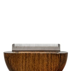 Ekskluzywny grzebień 2 w 1, okrągły z z grzebieniem przeciwpchelnym, drewno bukowe, stal, plastik PP, średnica 9,2cm