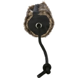 Aporter do treningu, dla psa, plusz/poliester, czarny, 6x20 cm, imitacja sierści królika