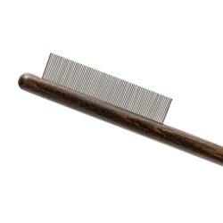 Ekskluzywny grzebień, dla zwierząt, drewno bukowe, stal, 78 pinów, wym. 2,7x20cm