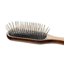 Ekskluzywna szczotka, dla zwierząt, drewno bukowe, metalowe piny, wym.22,8x4,7cm