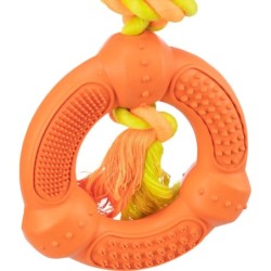 Pierścień ze sznurem, zabawka, dla psa, pomarańczowa, bawełna/guma naturalna, śr. 12/41 cm