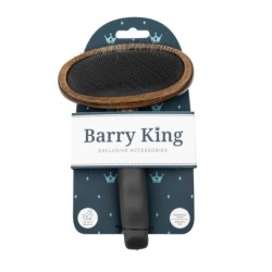 Ekskluzywna szczotka pudlówka, dla zwierząt, drewno bukowe, stal, tworzywo TPR, wym. 12,6x18,7cm