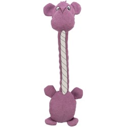 Hipopotam, zabawka, dla psa, plusz/lina, 50 cm, z efektem pamięci