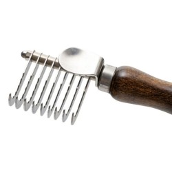 Ekskluzywny trymer hakowy, dla zwierząt, boczny, drewno bukowe, stal, wym. 4,4cmx15cm