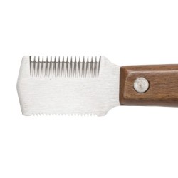 Ekskluzywny trymer tradycyjny dla zwierząt,dwustronny, drewno orzechowe, stal, wym. 2,7x15,6cm