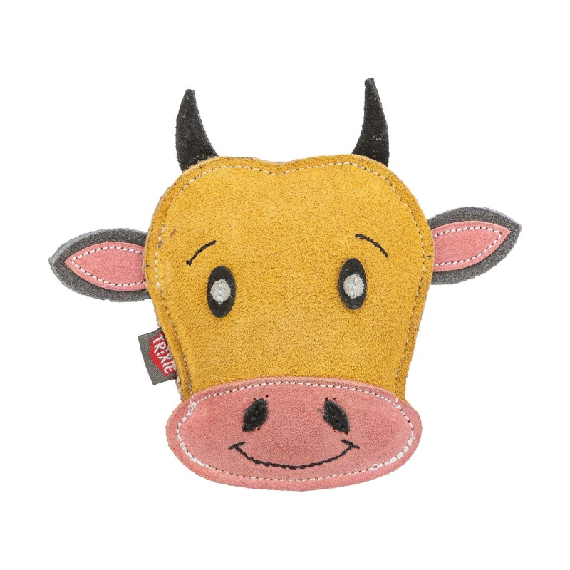 Krowa, zabawka, dla psa, skórzana, 17 cm