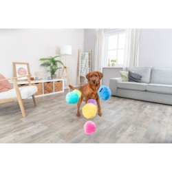 Piłeczki, zabawka, dla psa, plusz, 10 cm, z recyklingu, 6 szt/OPAK, z dźwiękiem