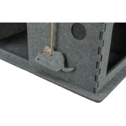 Lene, legowisko zamknięte, dla kota, filc, szare, 40 x 50 x 40 cm