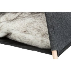 Tipi, legowisko zamknięte dla psa/kota, antracyt, filc, 45 × 30 × 30 cm