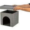 Kimy, legowisko zamknięte, dla kota, jasnoszare, 76 x72 x 37 cm, dwupiętrowe