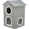 Kimy, domek, dla kota, jasnoszary, 47 x67 x 47 cm, dwupiętrowy