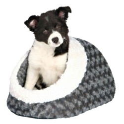 Legowisko zamknięte Kaline , 35 × 26 × 41 cm,szaro/kremowe