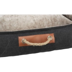 BE NORDIC Föhr, legowisko, dla psa/kota, czarne/piaskowe, 80 × 60 cm