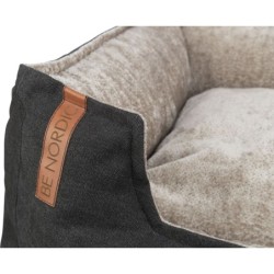 BE NORDIC Föhr, legowisko, dla psa/kota, czarne/piaskowe, 80 × 60 cm