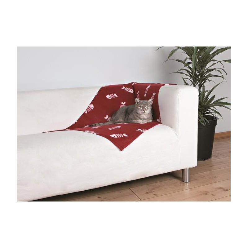 KOC 100x70cm BORDO W BIAŁE RYBY