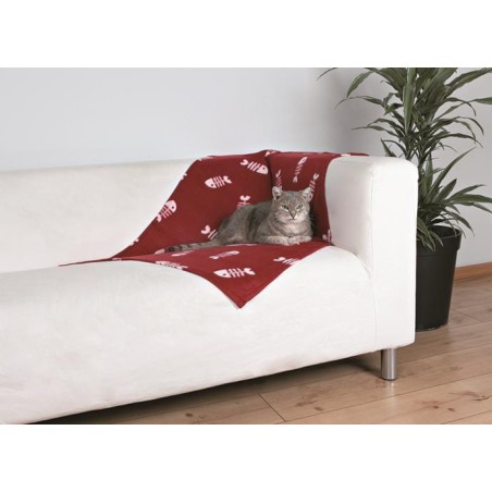 KOC 100x70cm BORDO W BIAŁE RYBY