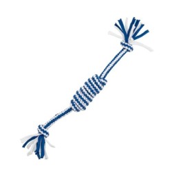 Zabawka, dla psa, szarpak, biało-niebieski, 38 cm