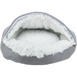 Harvey, legowisko zamknięte, dla psa/kota, okrągłe, szare/biało-czarne, welur/poliester, śr.70cm