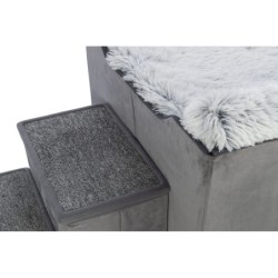 Harvey, legowisko ze schodami, dla psa/kota, szare/biało-czarne, 154 x 60 x 60 cm