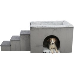 Harvey, legowisko ze schodami, dla psa/kota, szare/biało-czarne, 154 x 60 x 60 cm