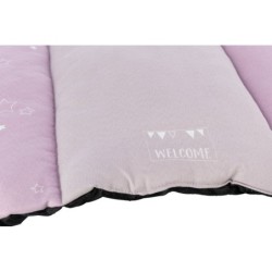 Junior patchwork mata, dla szczeniąt/kociąt, welur, 68 × 62 cm, miętowy/jasnoliliowy/różowy