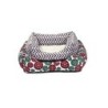 Legowisko dla psa, czerwono/zielone kwiaty, 60x48cm,