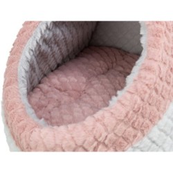 Kaline Mio, legowisko zamknięte, dla psa/kota, szare/różowe, 35 x 26 x 41 cm