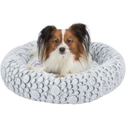 Mila, legowisko, dla psa/kota, biało/szare, owalne, śr. 60 cm