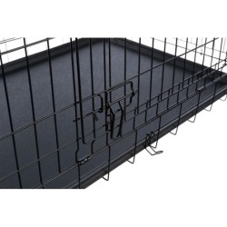 Klatka kennelowa, dla psa, czarna, M: 78 × 62 × 55 cm