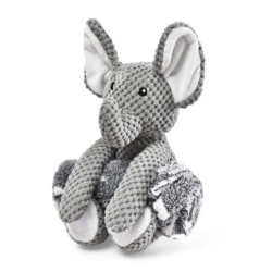 Zestaw: Słonik zabawka pluszowa dla psa 31,5x27cm + miękki kocyk 70x60cm