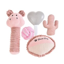 Zestaw prezentowy dla psa 5w1, różowy