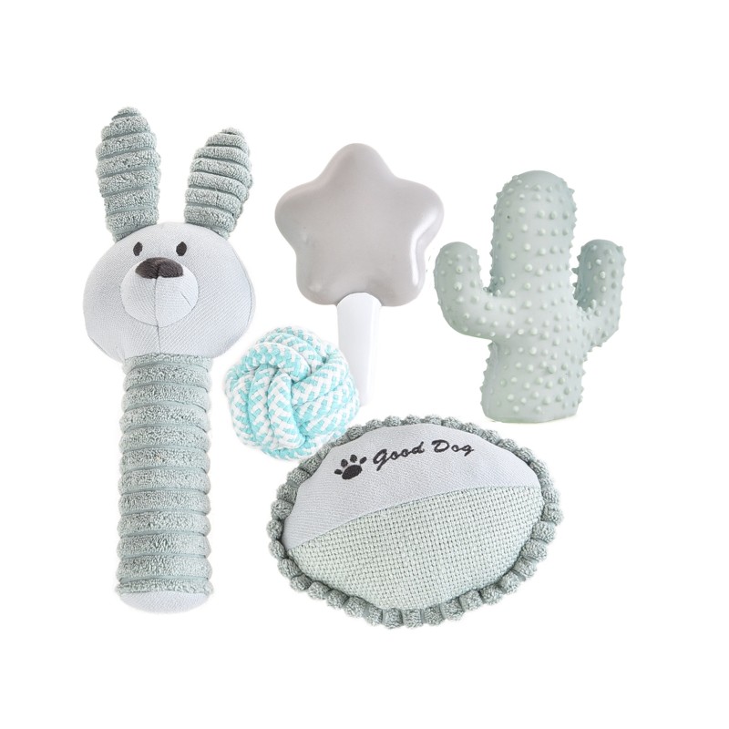 Zestaw prezentowy dla psa 5w1, szary/niebieski