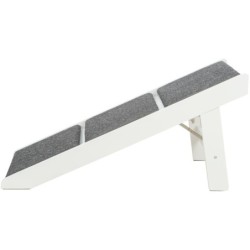 Schody/rampa, dla psa/kota, białe, MDF, 44 x 46 x 106 cm, obite wykładziną