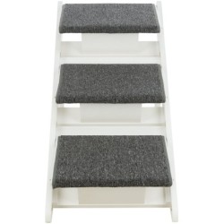 Schody/rampa, dla psa/kota, białe, MDF, 44 x 46 x 106 cm, obite wykładziną