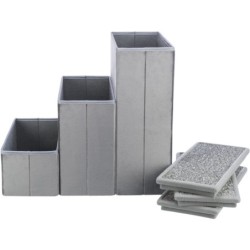 Schody, dla psa/kota, szare, 34 x 45 x 50 cm, ze schowkami