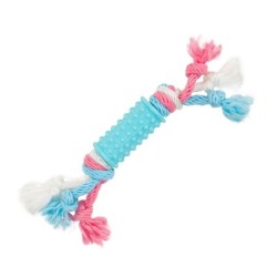 Zabawka, dla psa, roller, 6,5 cm, z liną bawełnianą