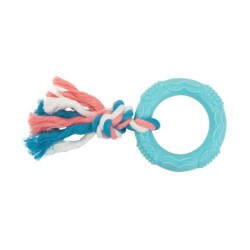 Zabawka dla psa, obręcz, 7,5 cm, z liną bawełnianą