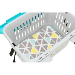 Box transportowy Midi-Capri, 44 × 33 × 32 cm, ciemnoszary/jasnoniebieski, do 1,1kg