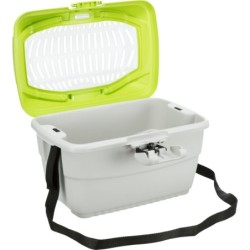 Box transportowy Midi-Capri, 40 × 22 × 30 cm, jasnoszary/zielony, do 2 kg