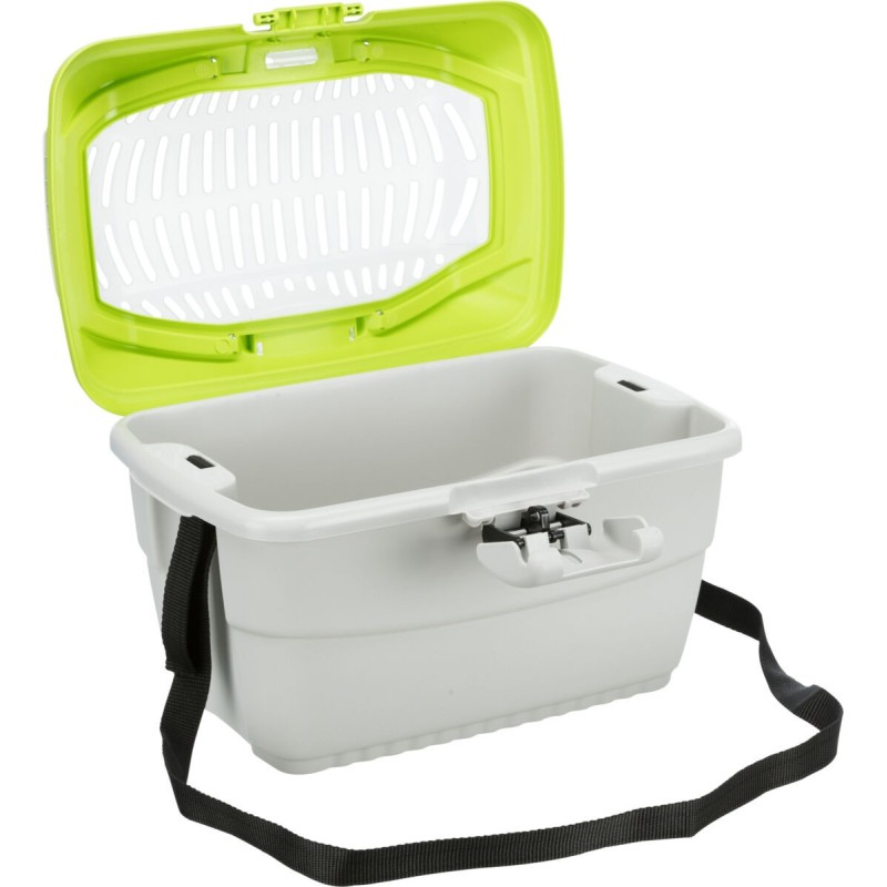 Box transportowy Midi-Capri, 40 × 22 × 30 cm, jasnoszary/zielony, do 2 kg