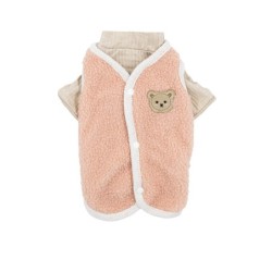 Zestaw, kamizelka z koszulką, dla psa, różowy/ ecru, poliester/bawełna, rozmiar XL