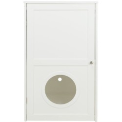 Szafka na kuwetę, dla kota, biała, MDF, XL, 53x90x58 cm, dwupoziomowa