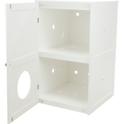 Szafka na kuwetę, dla kota, biała, MDF, XL, 53x90x58 cm, dwupoziomowa