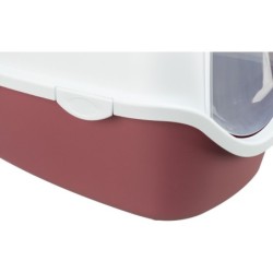 Vico, kuweta kryta, dla kota, jagodowa/biała, plastik, 40x40x56cm