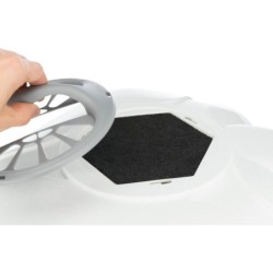 Maro, narożnikowa kuweta kryta, dla kota, jasnoszara/granit, plastik, 60x43x52 cm