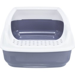 Delio, kuweta, dla kota, szara/biała, plastik, 35x20x48cm, wysoka